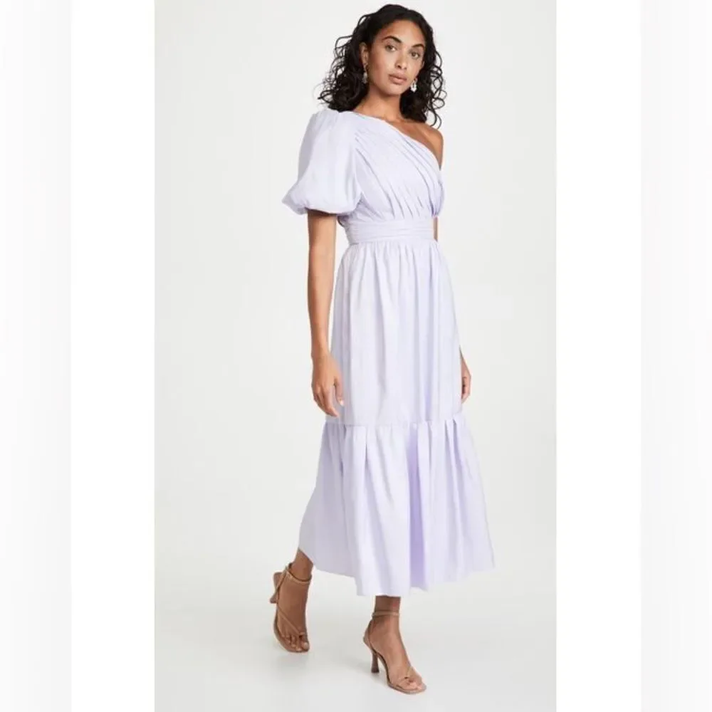 NWT Self Portrait Maxi Lilac Dress One Shoulder Purple Size 2